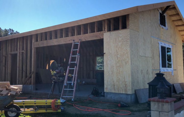 New construction framing and structural build by ParrotWerks Construction in San Diego